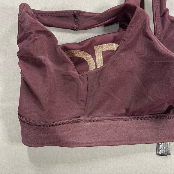 NWT Victoria's Secret Sport The Player Racerback Sport Bra - XS, Raisin & Gold - Picture 9 of 9